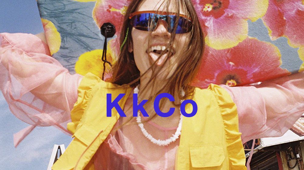 Model sticking her tongue out wearing Kkco.