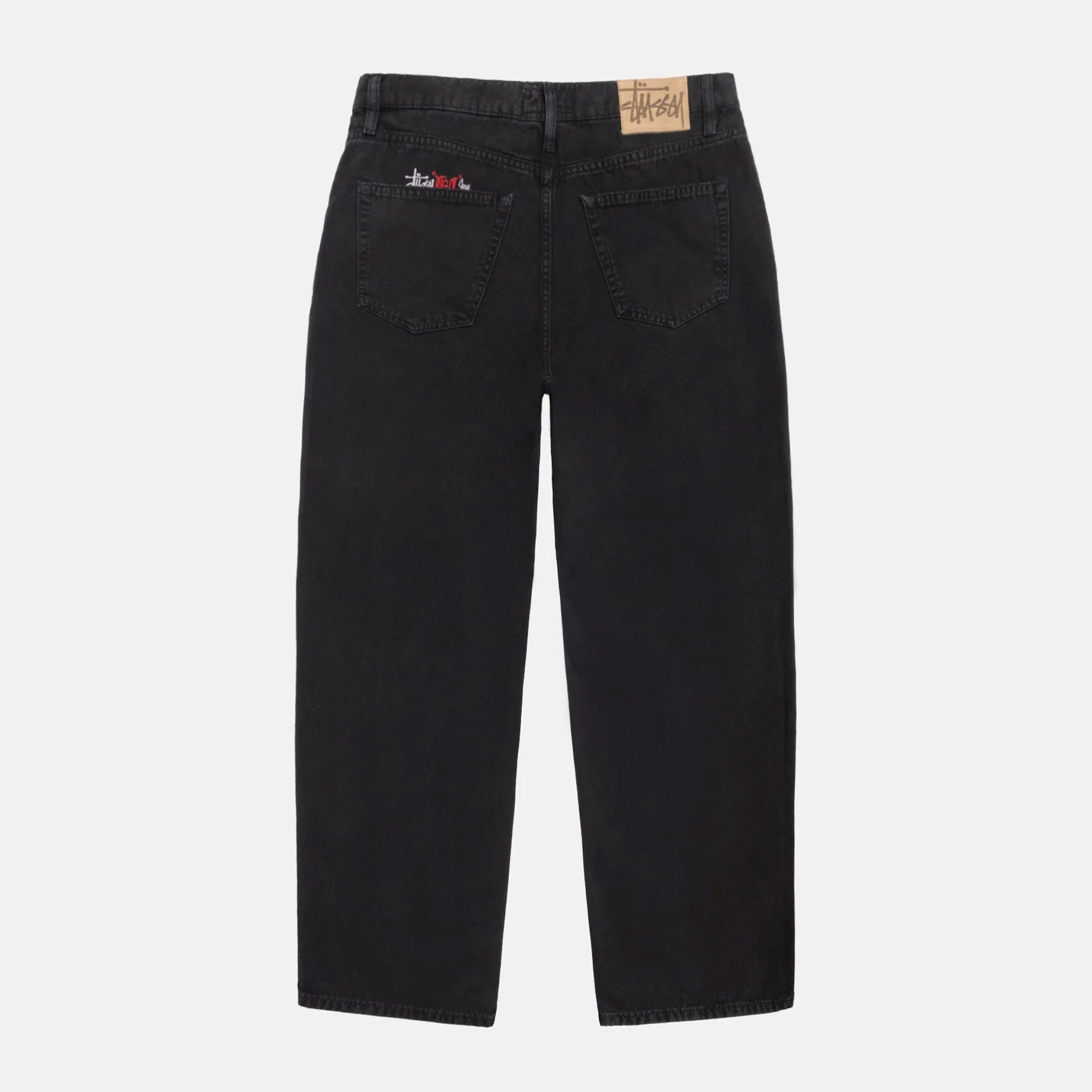 Back flat photo of the Washed Canvas Big Ol' Jeans - Black