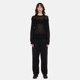 Full body photo of the Washed Canvas Big Ol' Jeans - Black.