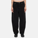 Close half body photo of model wearing the Washed Canvas Big Ol' Jeans - Black.