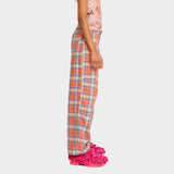 Clover Pant - Coral Plaid