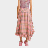 Florist Skirt - Pink Plaid