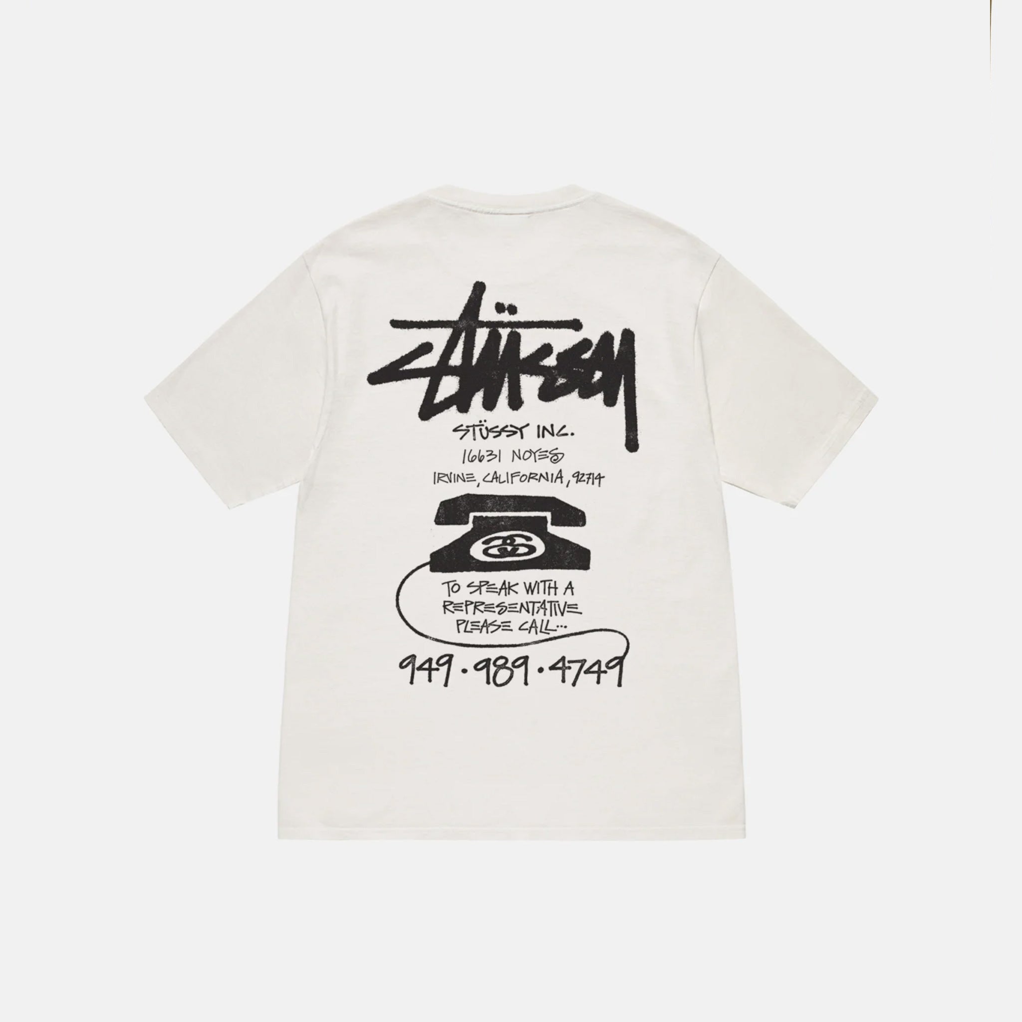 Stussy - Old Phone Pigment Dyed Tee - White | available at LCD