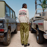 Back full body photo of model wearing the Ripstop Cargo Beach Pant - Lizard.