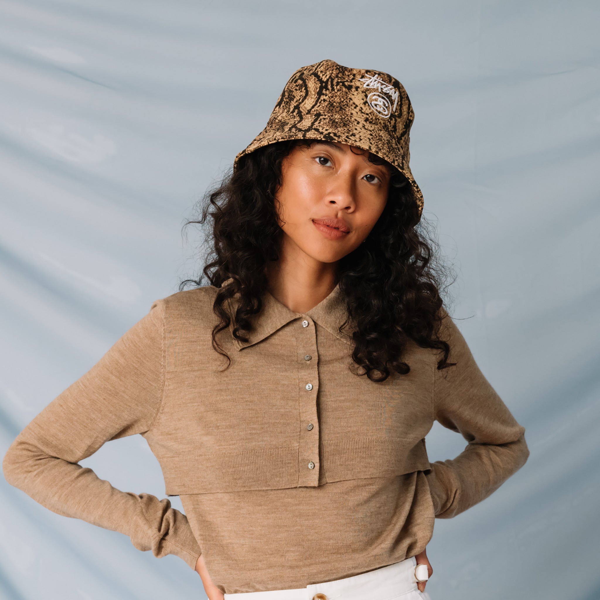 Stussy - Stock Lock Deep Bucket Hat - Brown | available at LCD