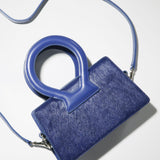 Small Ana Bag - Dark Blue Ponyhair