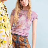 Arc Mesh S/S Top - Molten Flowers