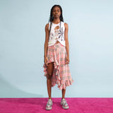 Florist Skirt - Pink Plaid