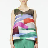 Close half body photo of model wearing the May - Path Top.