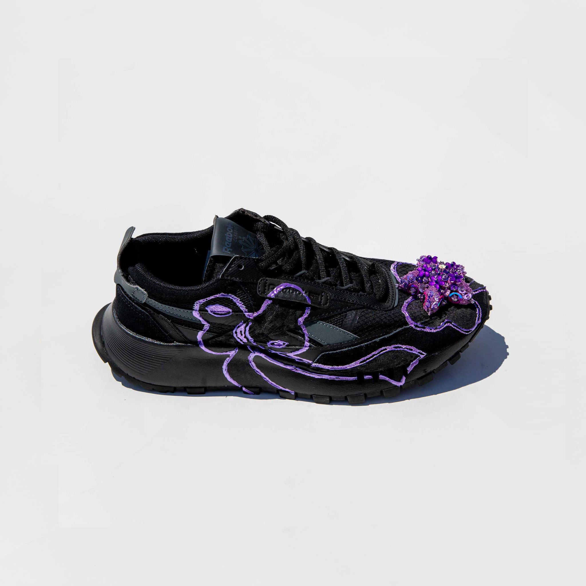 bungeejumpen mozaïek jury Collina Strada - Reebok Black with Purple Sequin Toe Charm - Size 8.5  [Runway Sample] | available at LCD