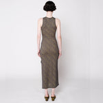 Back full body photo of model wearing the Shrunk Dress - Cash.