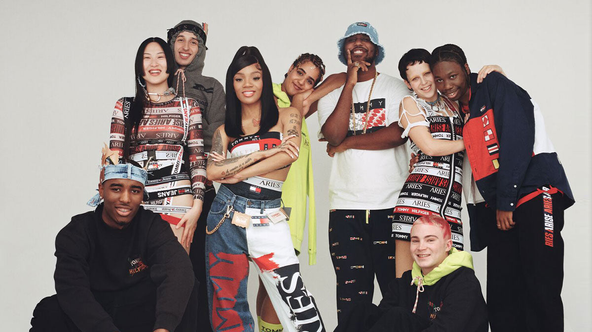 Tommy Jeans x Aries lookbook image.