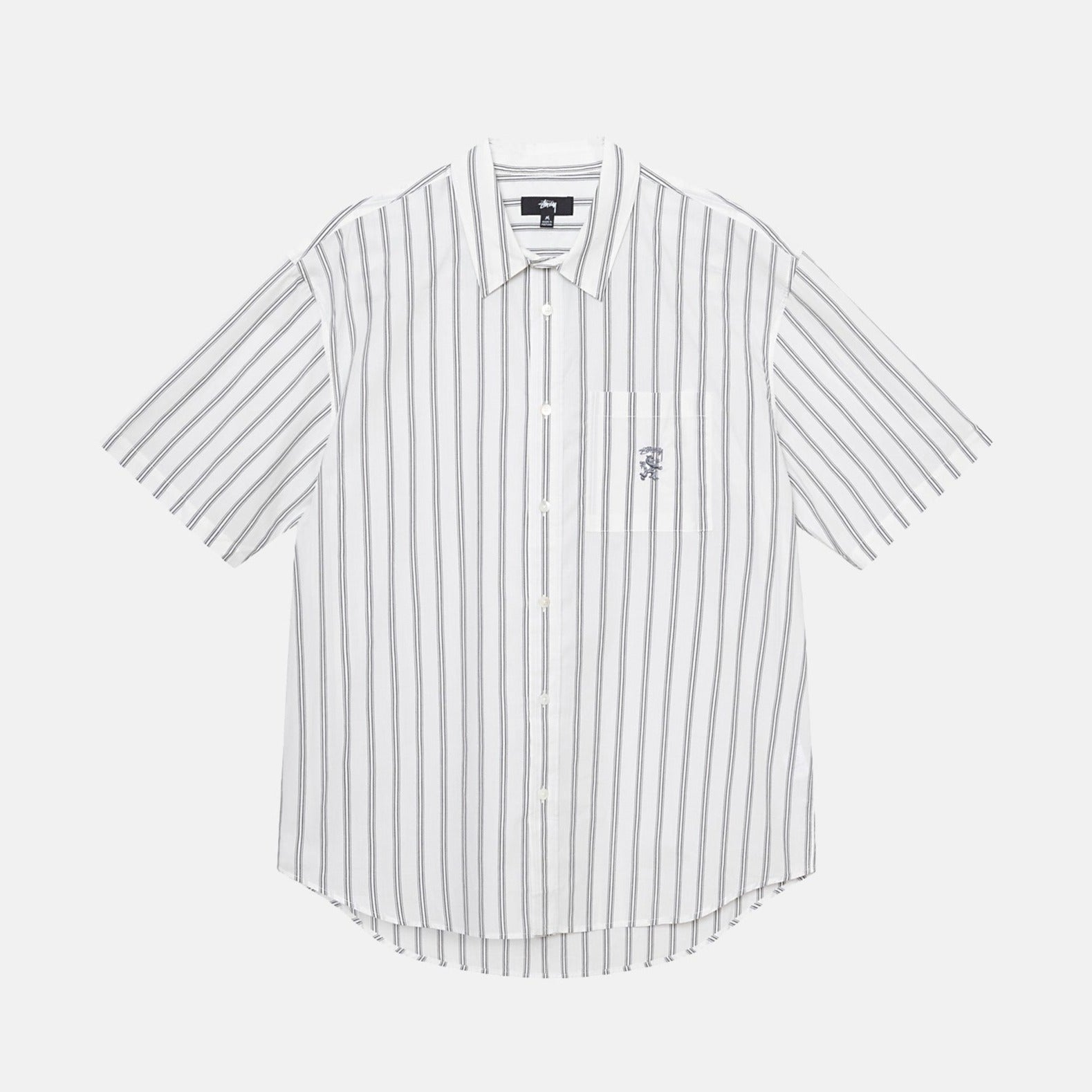 Flat photo of the Boxy Striped SS Shirt - Off White Stripe.