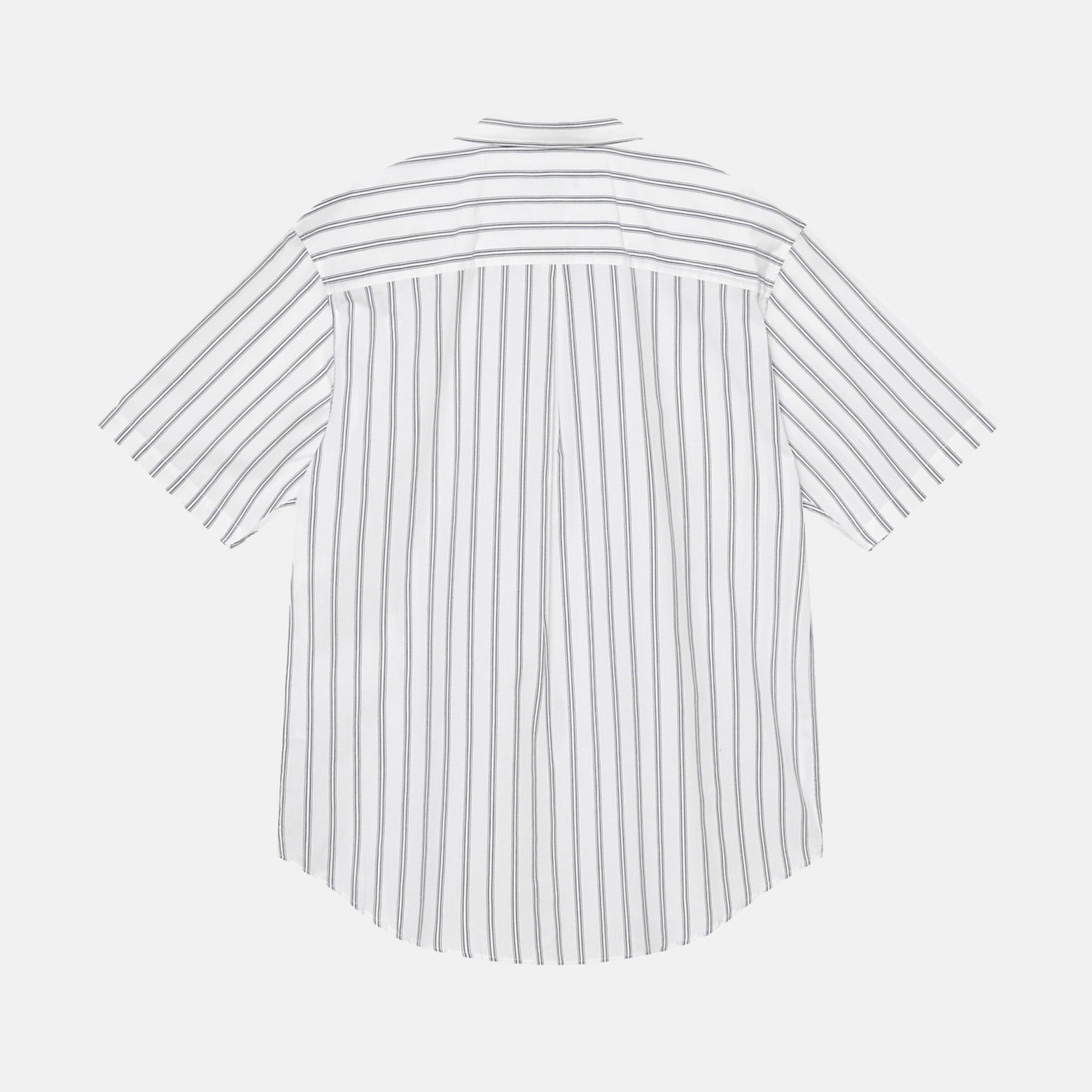 Back flat photo of the Boxy Striped SS Shirt - Off White Stripe.