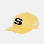 Side detail photo of the Chenille S Low Pro Cap - Mustard.