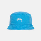 Flat detail front photo of the Washed Stock Bucket Hat - Ocean.