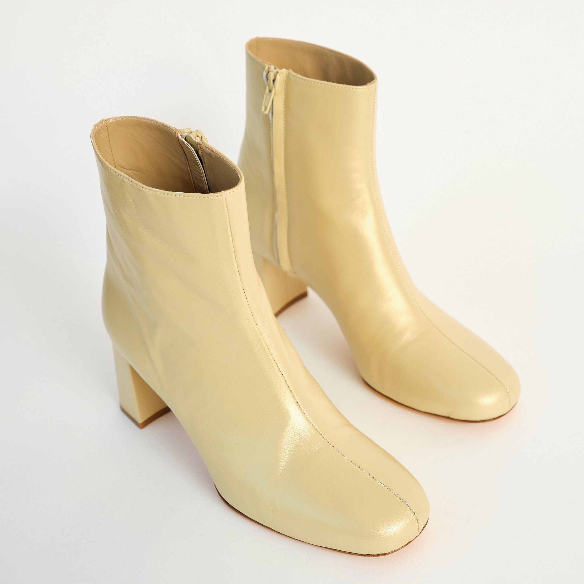 Agnes Boot in crepe color - top angled view.