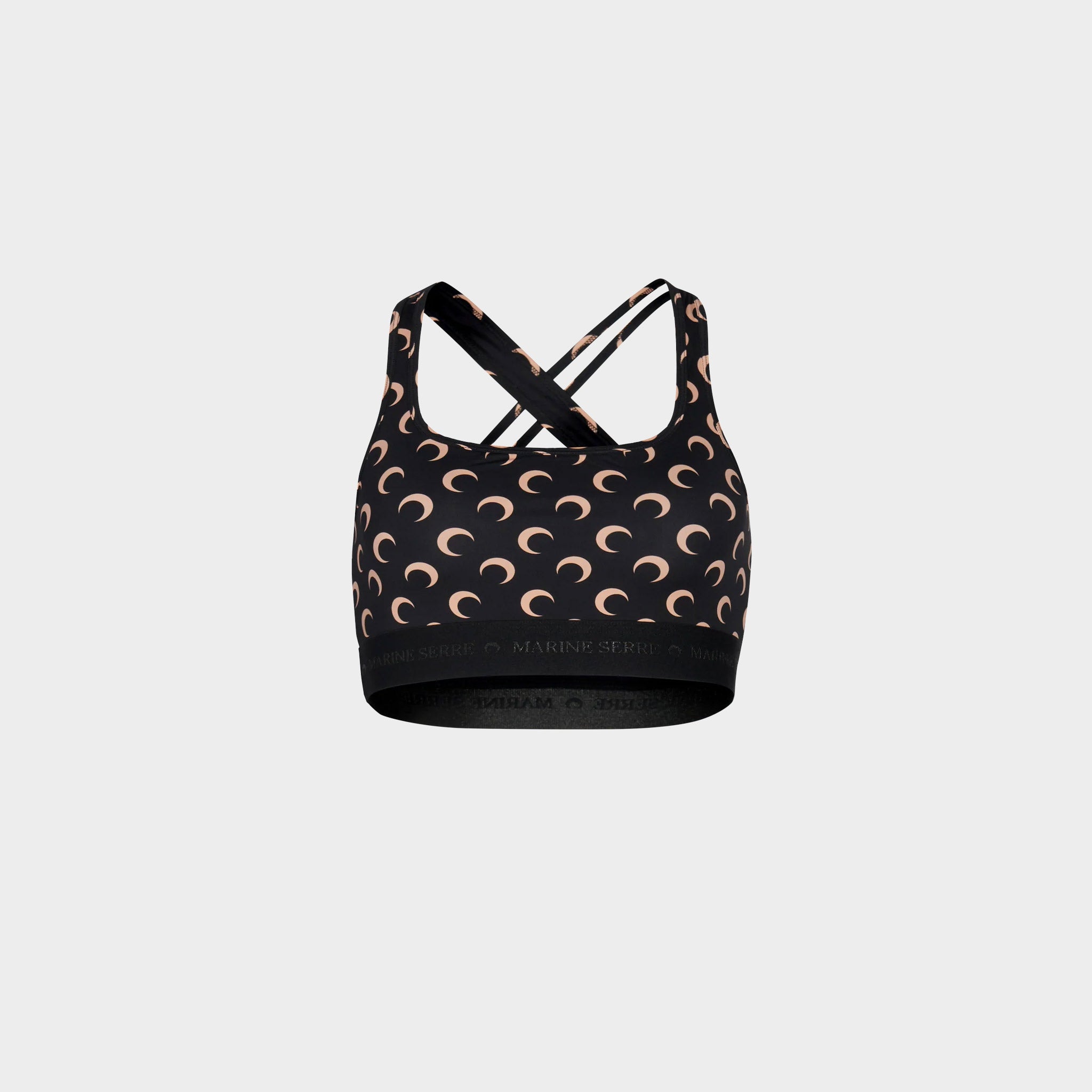 Flat photo of the All Over Moon Brassiere - Black.
