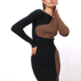 Aura Dress - Black/Brown