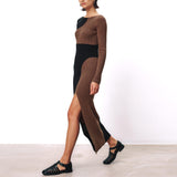 Aura Dress - Black/Brown