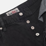 Close detail photo of the Washed Canvas Big Ol' Jeans - Black.