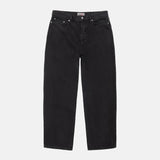 Close flat photo of the Washed Canvas Big Ol' Jeans - Black.