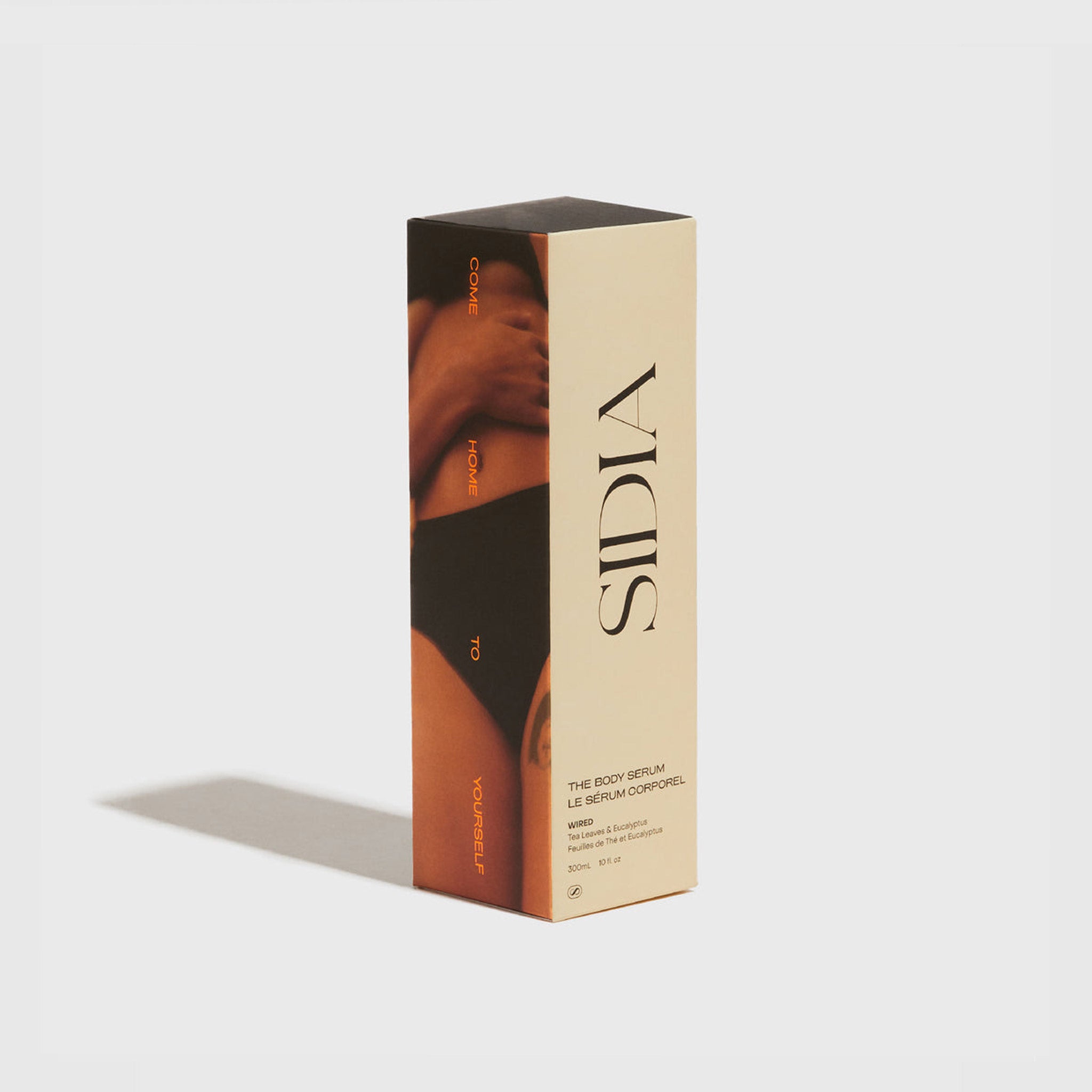 Flat photo of the box for Body Serum. 