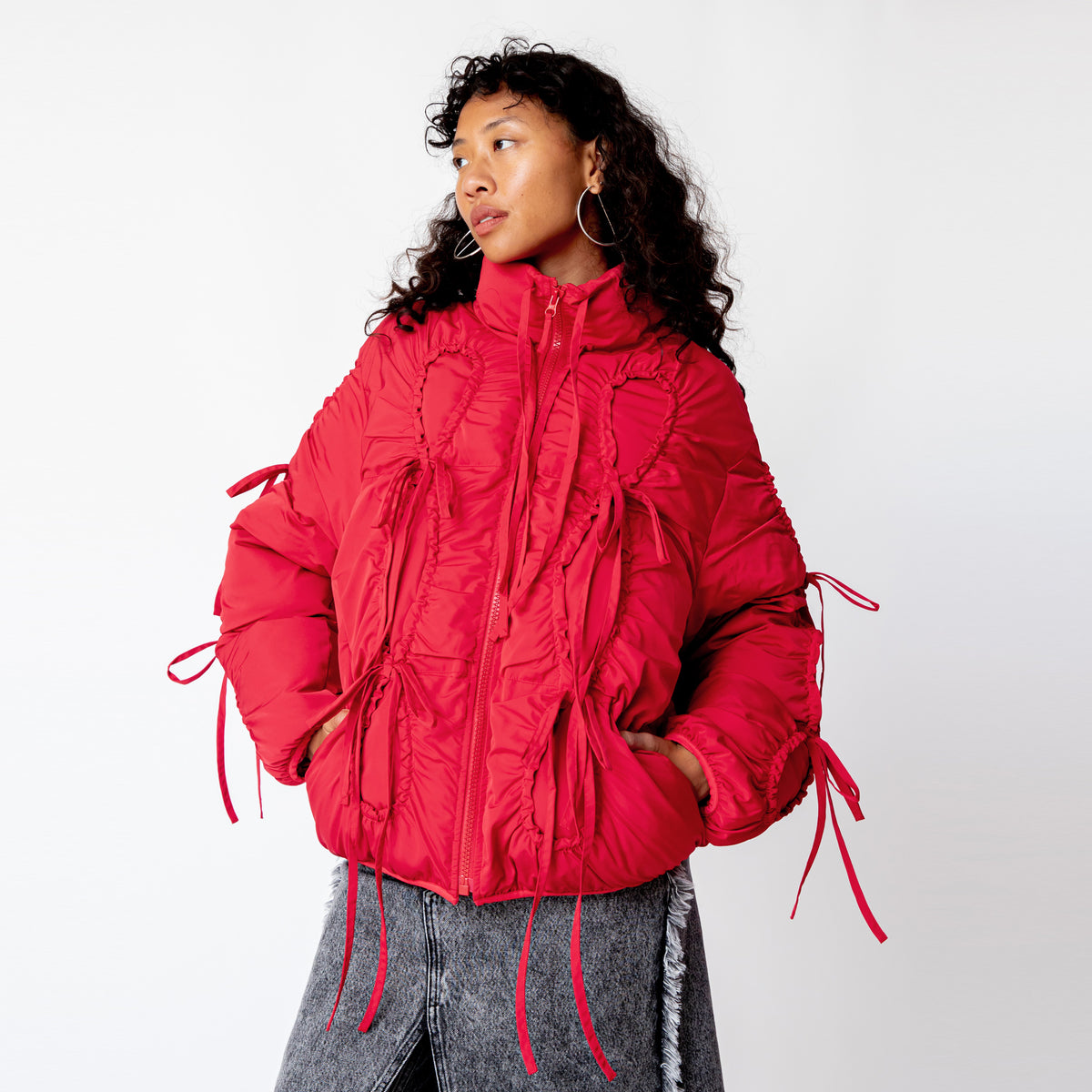 Sandy Liang - Bommy Jacket - Red | available at LCD