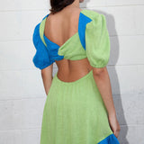 Creek Dress in Cerulean & Kelp