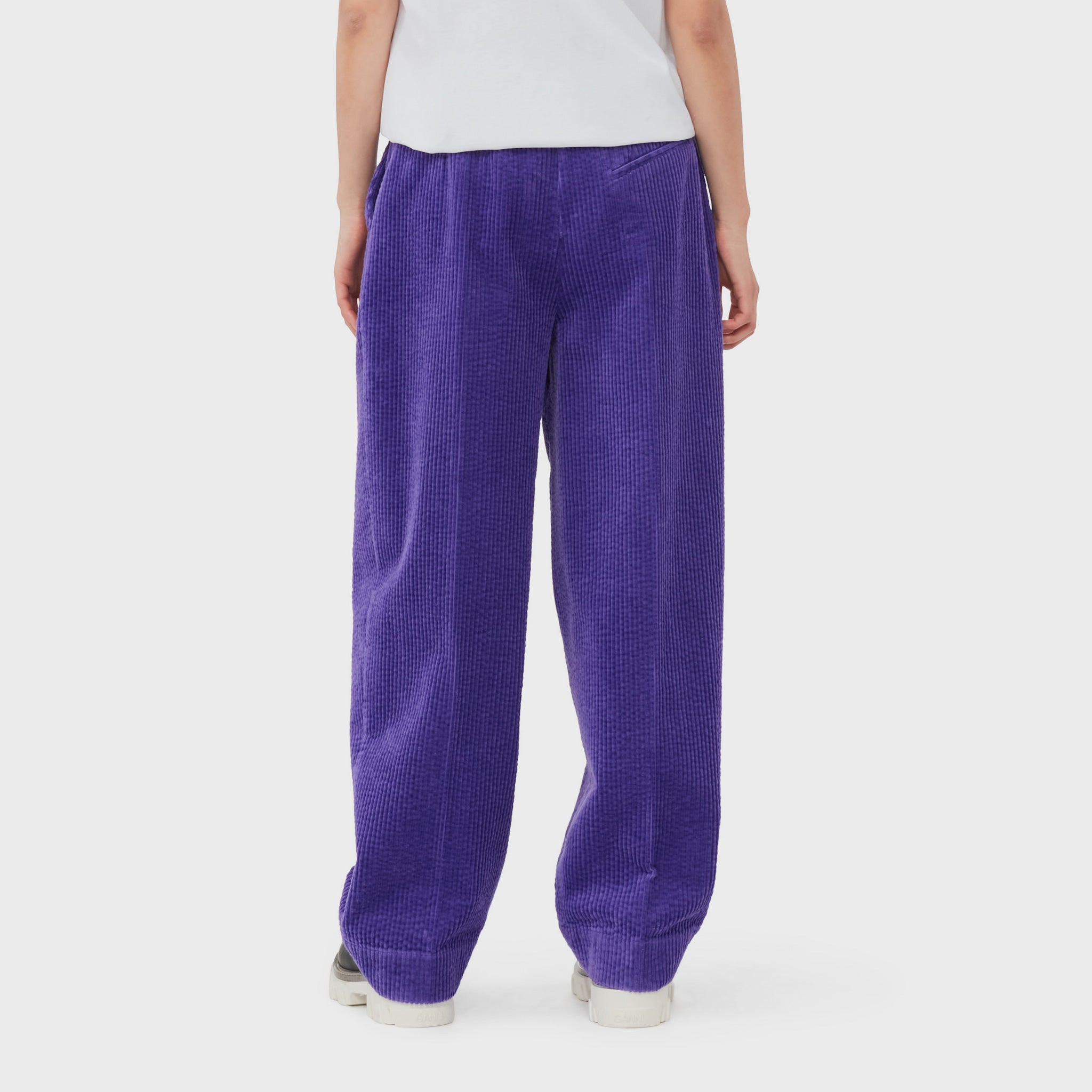 GANNI - Relaxed Corduroy Pleated Pants - Simply Purple