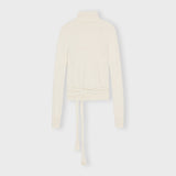 Brushed Alpaca Wrap Sweater - Egret