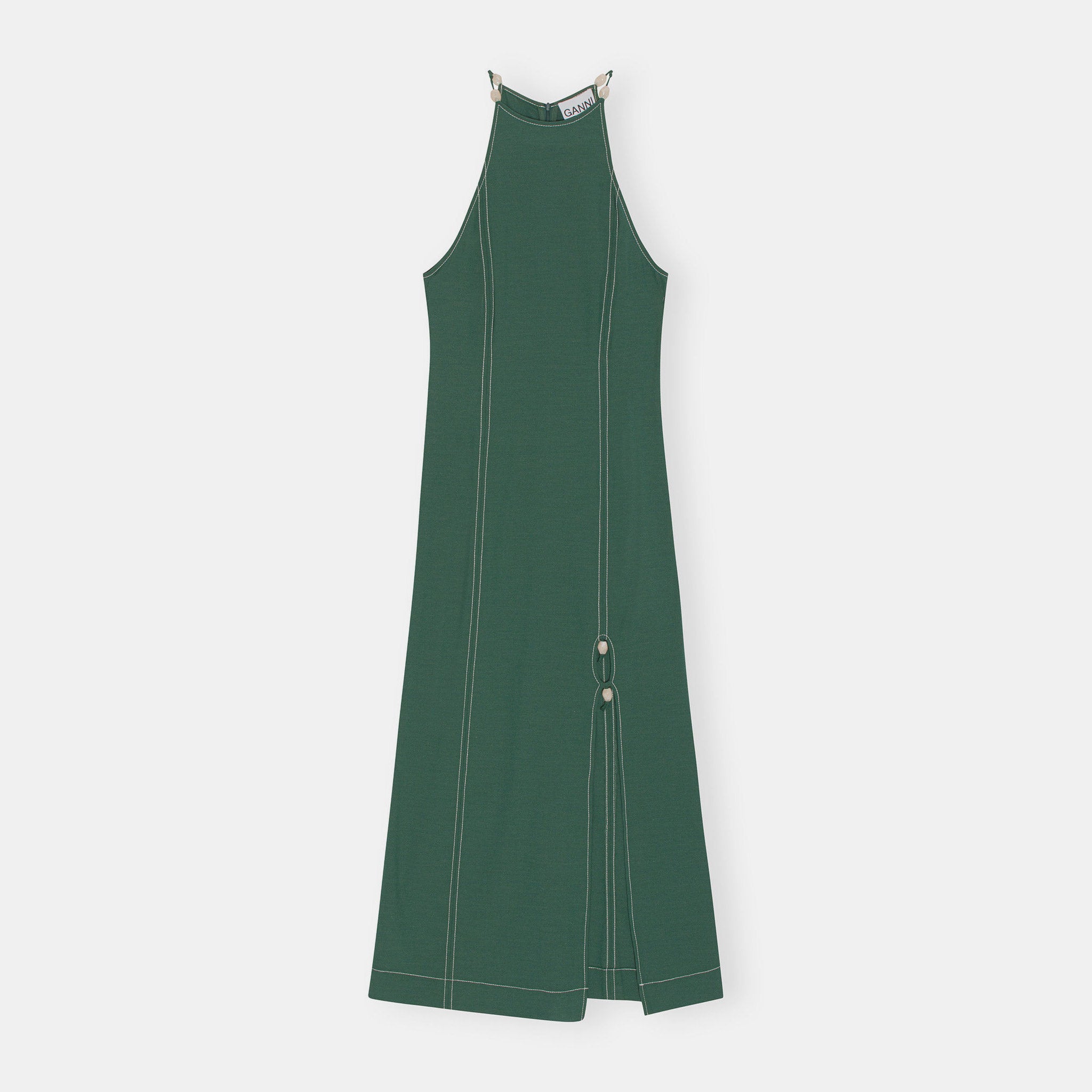 Flat photo of the Drapey Maxi Dress - Trekking Green.