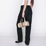 Half body photo of model wearing the Echo Jean - Black.