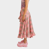 Florist Skirt - Pink Plaid