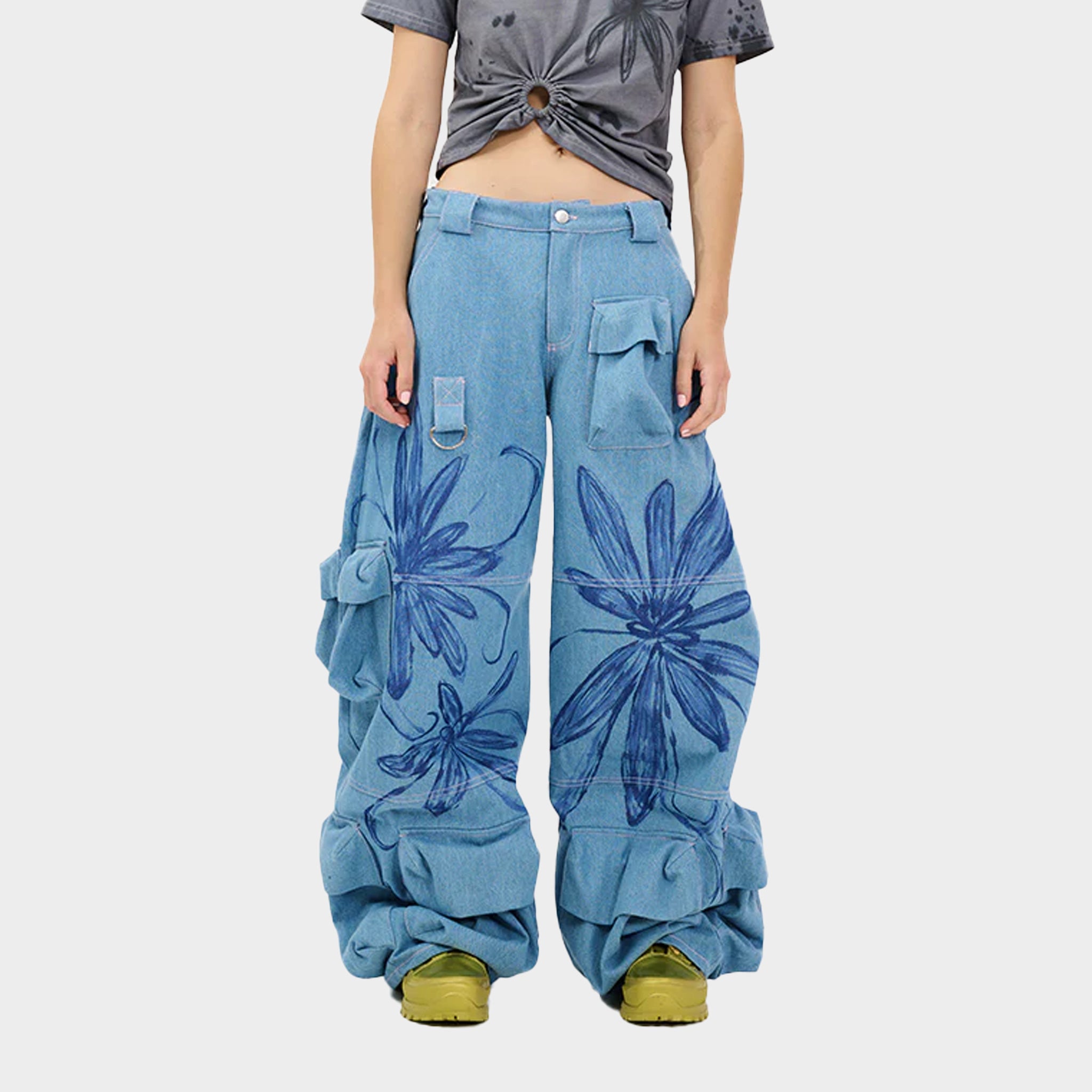Collina Strada - Garden Cargo Pant - Flower Burst Blue