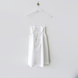 Back hanging photo of the Lace-Back Jacquard Mini Dress - White.