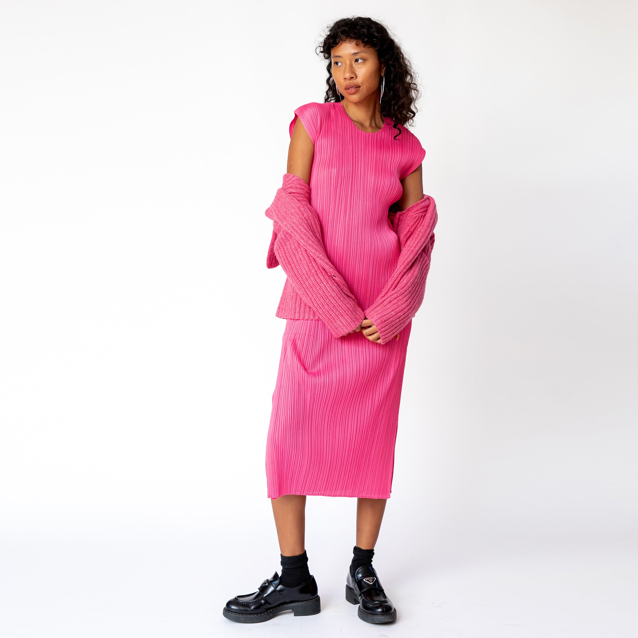 Pleats Please - Monthly Colors July S/S Dress - Bright Pink ...