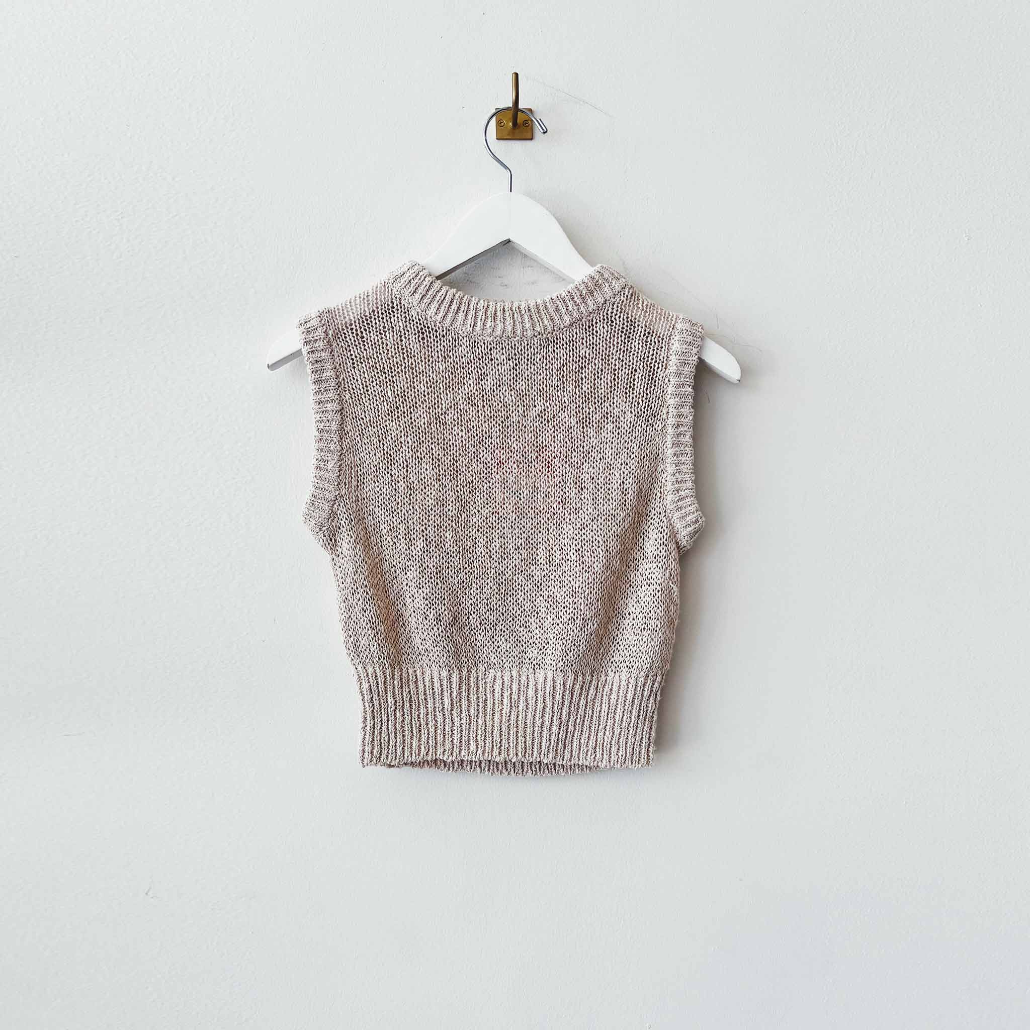 Close flat photo of the Knit Vest - Oatmeal.