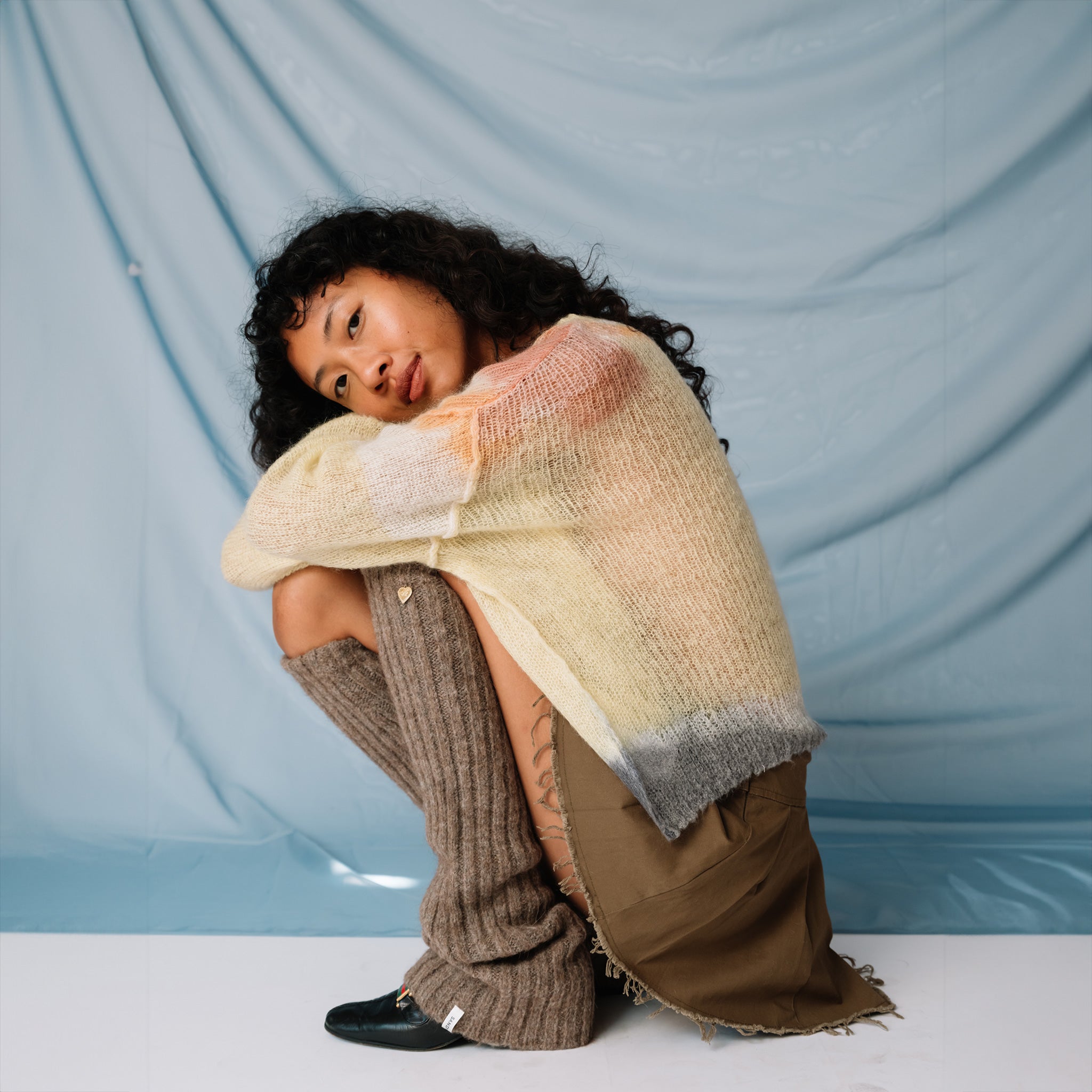 Sandy Liang - Luxy Leg Warmer - Brown | available at LCD