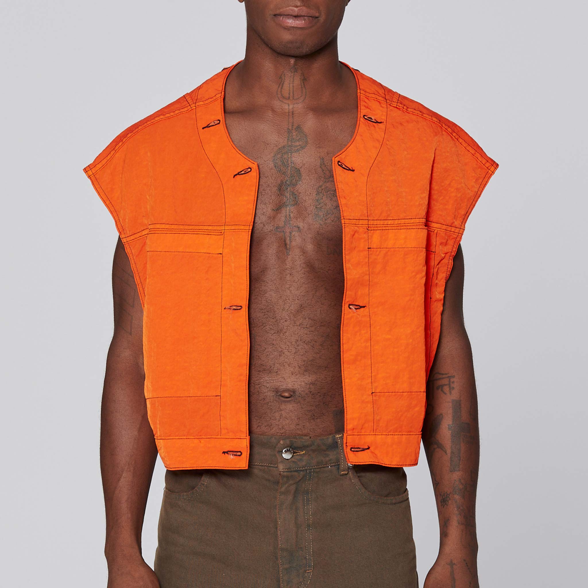 Front half body photo of the vest of the Mobile Jacket - Flame.