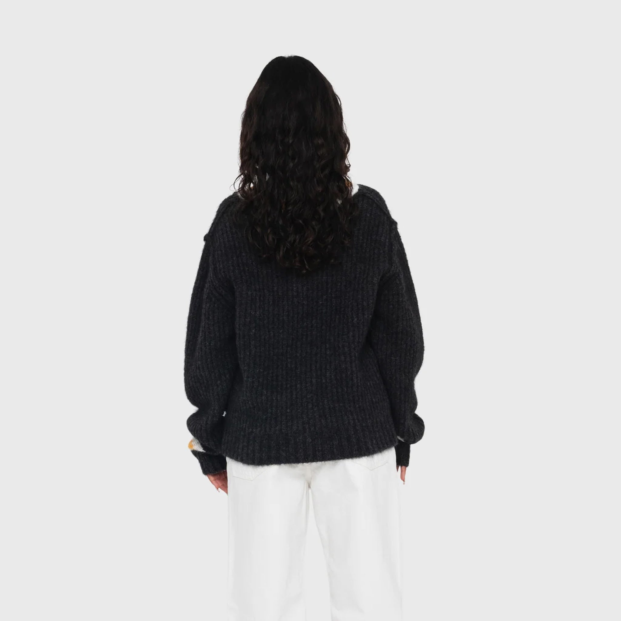 stussy Mohair Tennis モヘアテニスニットvネック M M STUSSY