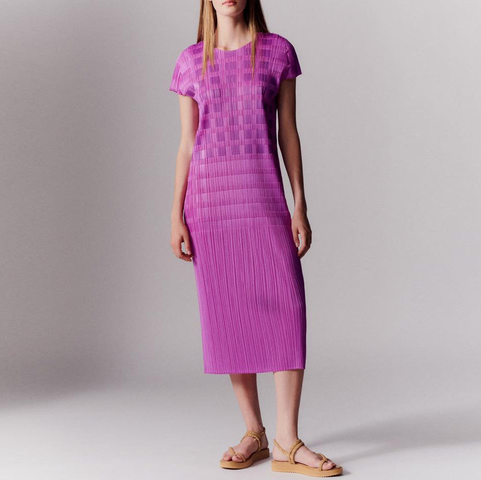 Full body photo of model wearing the Pace Dress - Pink.