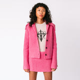 Paw Cardigan - Carnation