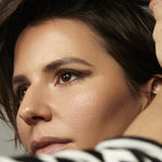 Side profile photo of model wearing the Precision Colour Pencil - Barna.