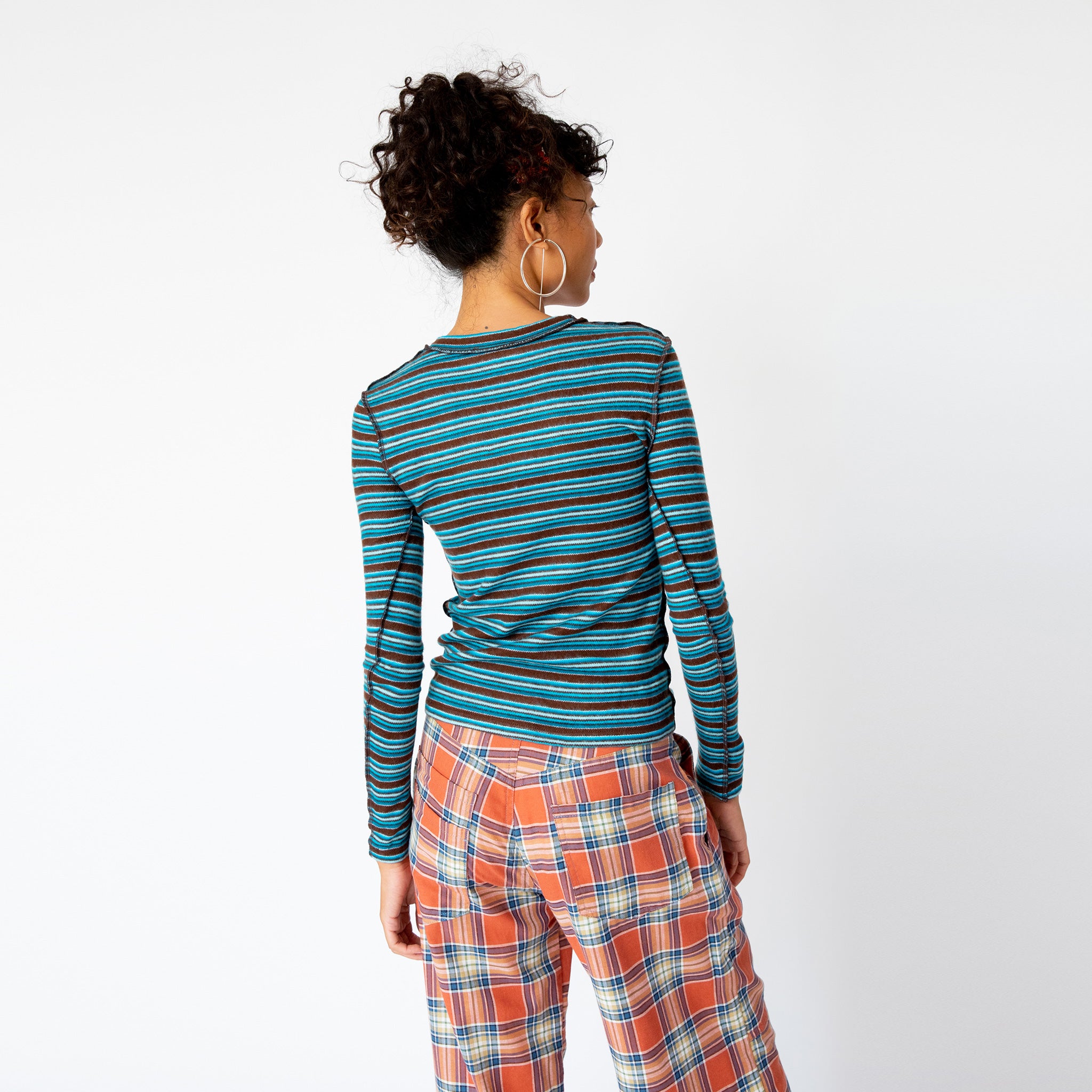 トップス Rhinestone Cardio Crew Teddy Stripe RhinestoneCardioCrew-