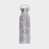 Rhinestone Water Bottle - Jet Smiley Face