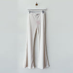 Flat photo of the Ribbed Knit Flared Pants - Ivory.