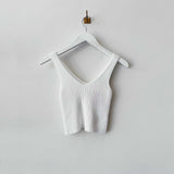 Flat photo of the Ribbed Tank - Ivory.