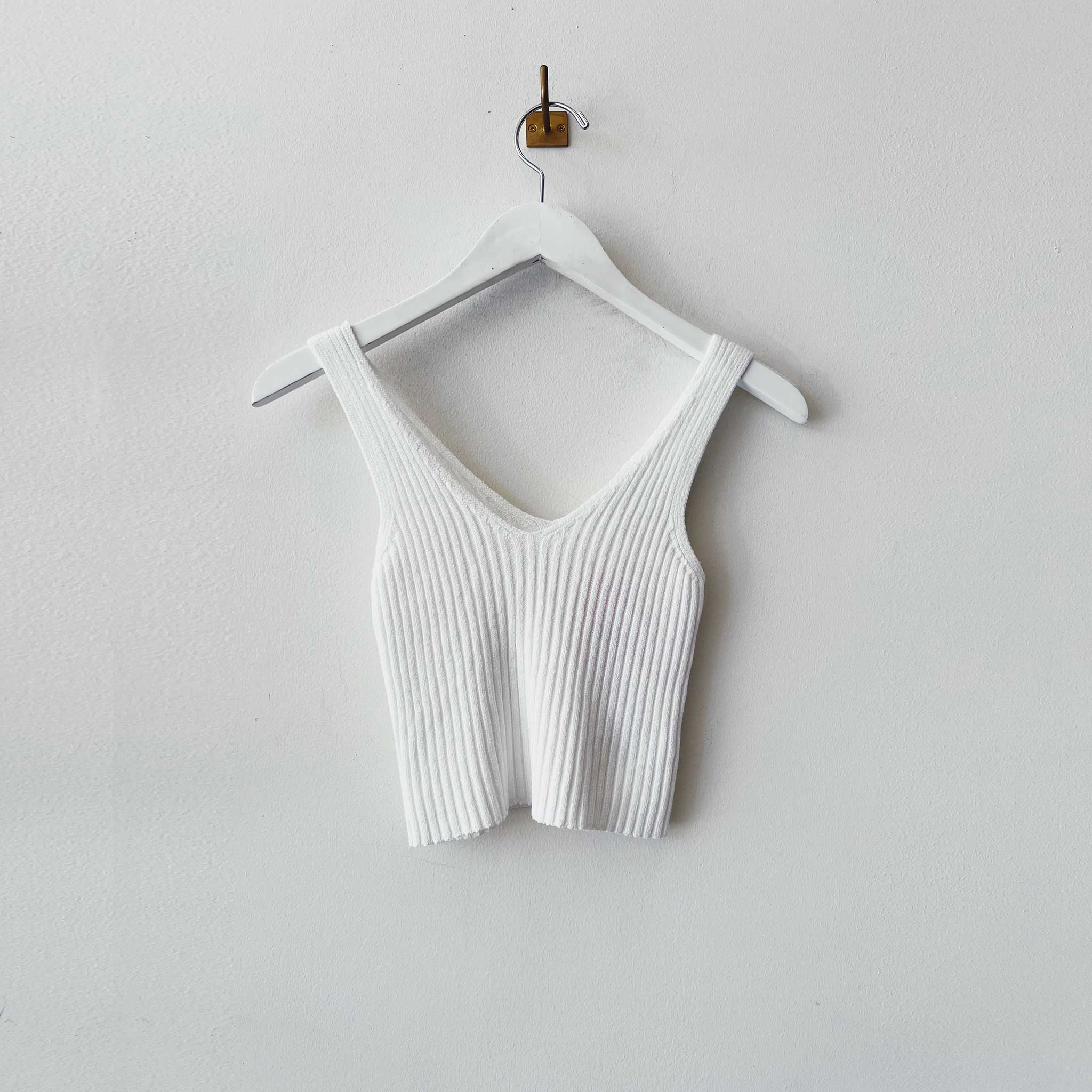 Flat photo of the Ribbed Tank - Ivory.