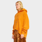 Angled view of the Round Hem Cool hoodie.